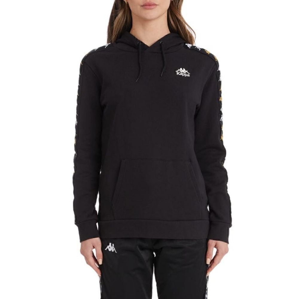Kappa Italy 222 Babda Thebundaberg Women's Black Gold White Hoodie Size Medium M
